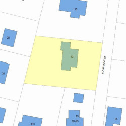 121 Claremont St, Newton MA 02458-1927 plot plan