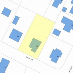 60 Adams Ave, Newton MA  02465-1003 plot plan