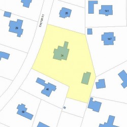 34 Exeter St, Newton MA 02465-2621 plot plan