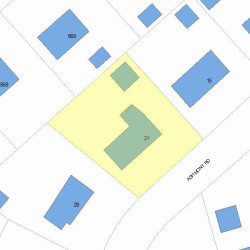 21 Ashmont Rd, Newton MA  02468-1202 plot plan