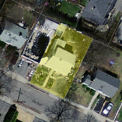 31 Grant St, Newton MA  02465-1508 aerial view