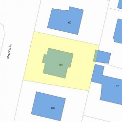 166 Oakleigh Rd, Newton MA 02458-2224 plot plan