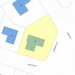 151 Albemarle Rd, Newton MA  02460-1134 plot plan