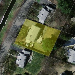 22 Albemarle Rd, Newton MA  02460-1106 aerial view