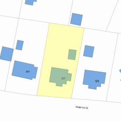 337 Waban Ave, Newton MA  02468-1349 plot plan