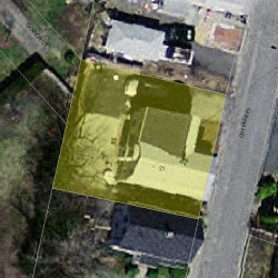 21 Cottage Pl, Newton MA  02465-1525 aerial view