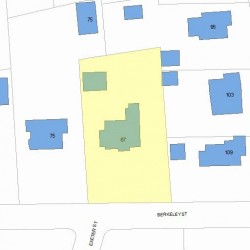 67 Berkeley St, Newton MA 02465-2616 plot plan