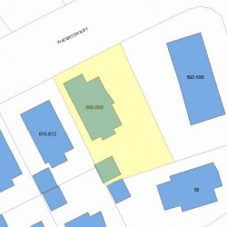 608 Watertown St, Newton MA  02460-1316 plot plan