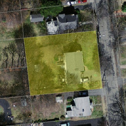 177 Melrose St, Newton MA  02466-1107 aerial view