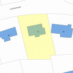55 Huntington Rd, Newton MA  02458-2416 plot plan