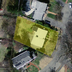45 Colgate Rd, Newton MA  02462-1304 aerial view