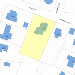 122 Auburn St, Newton MA  02466-2508 plot plan
