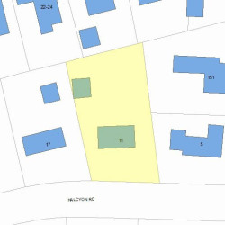 11 Halcyon Rd, Newton MA 02459-2431 plot plan
