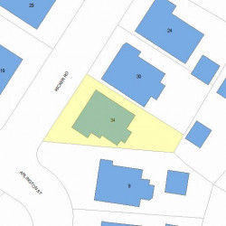 34 Ricker Rd, Newton MA  02458-2148 plot plan