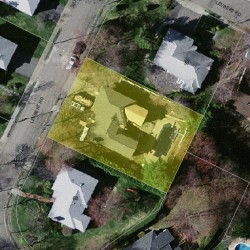 60 Levbert Rd, Newton MA  02459-3063 aerial view