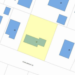 57 Charlemont St, Newton MA 02461-1909 plot plan