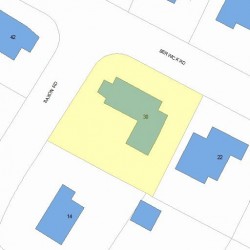 30 Berwick Rd, Newton MA  02459-2101 plot plan