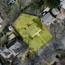 42 Crehore Dr, Newton MA  02462-1120 aerial view