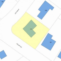 124 Cotton St, Newton MA  02458-2624 plot plan