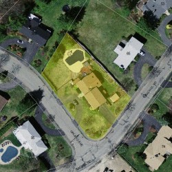 75 Rachel Rd, Newton MA  02459-2923 aerial view