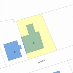 21 Hunter St, Newton MA  02465-2407 plot plan