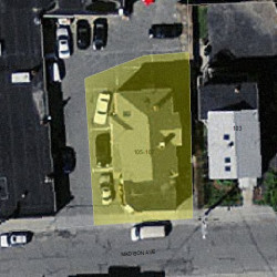 105 Madison Ave, Newton MA 02460-1950 aerial view