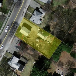 92 Lexington St, Newton MA  02466-1346 aerial view