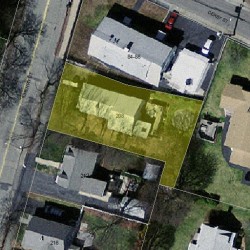 208 Cherry St, Newton MA 02465-1246 aerial view