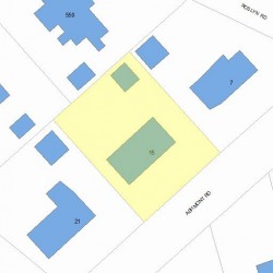 15 Ashmont Rd, Newton MA  02468-1202 plot plan