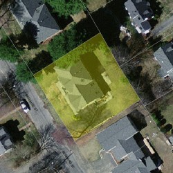 66 Bernard St, Newton MA  02461-1904 aerial view