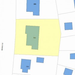 704 Walnut St, Newton MA  02459-1418 plot plan