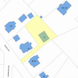34 Ridge Ave, Newton MA  02459-2535 plot plan