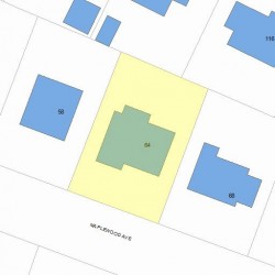64 Maplewood Ave, Newton MA  02459-2526 plot plan