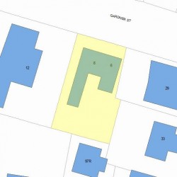 6 Gardner St, Newton MA  02458-1505 plot plan