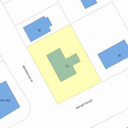 733 Watertown St, Newton MA 02460-1347 plot plan